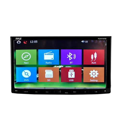 Pyle® - Double DIN DVD/CD/AM/FM/MP3/MP4/AVI/WAV Receiver with 7" Touchscreen Display, Built-In Bluetooth and GPS Navigation