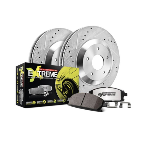 Power Stop® - 1-Click Street Warrior Z26 Drilled and Slotted Brake Kit